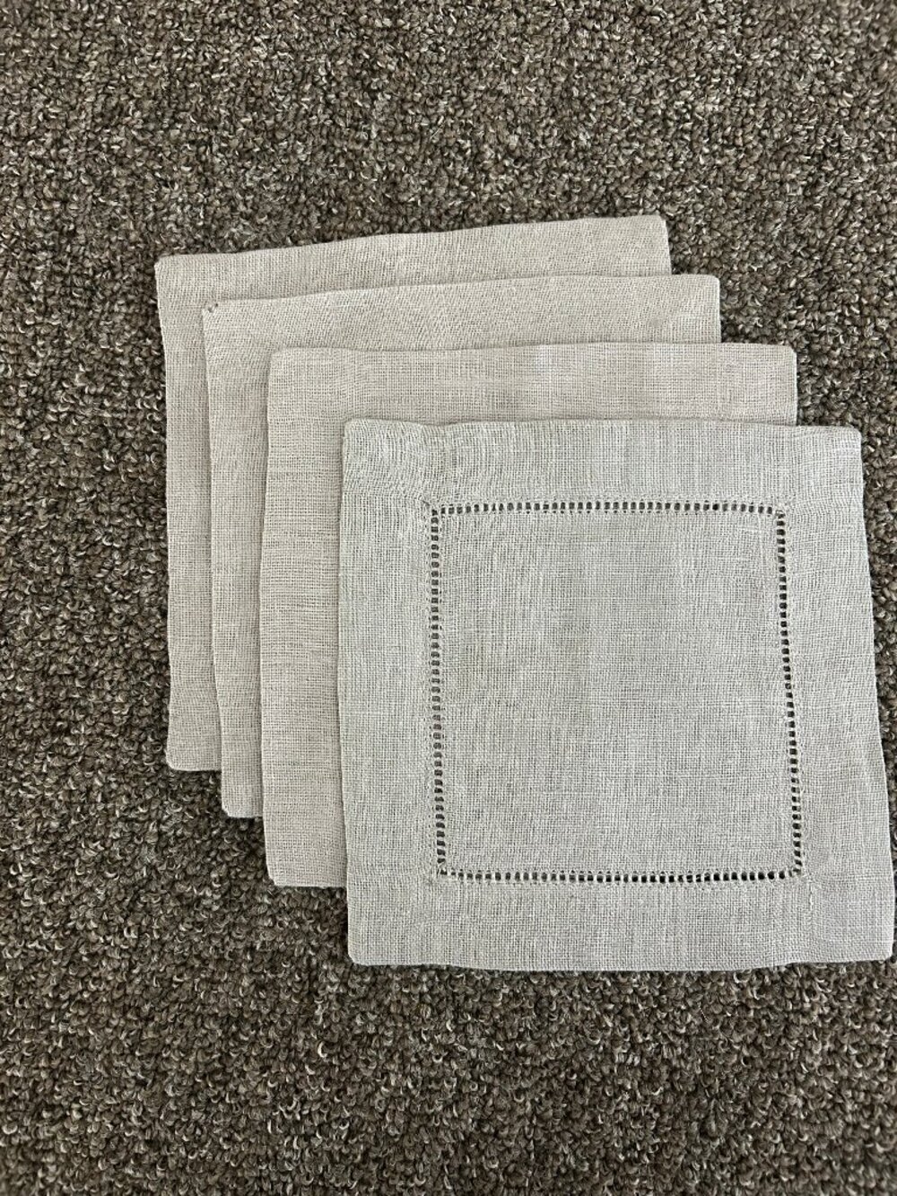Set/4 Grey Cocktail Napkins